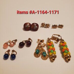 8 Pair of Earrings, items # A -1164-1171,. wt . 24 grams.